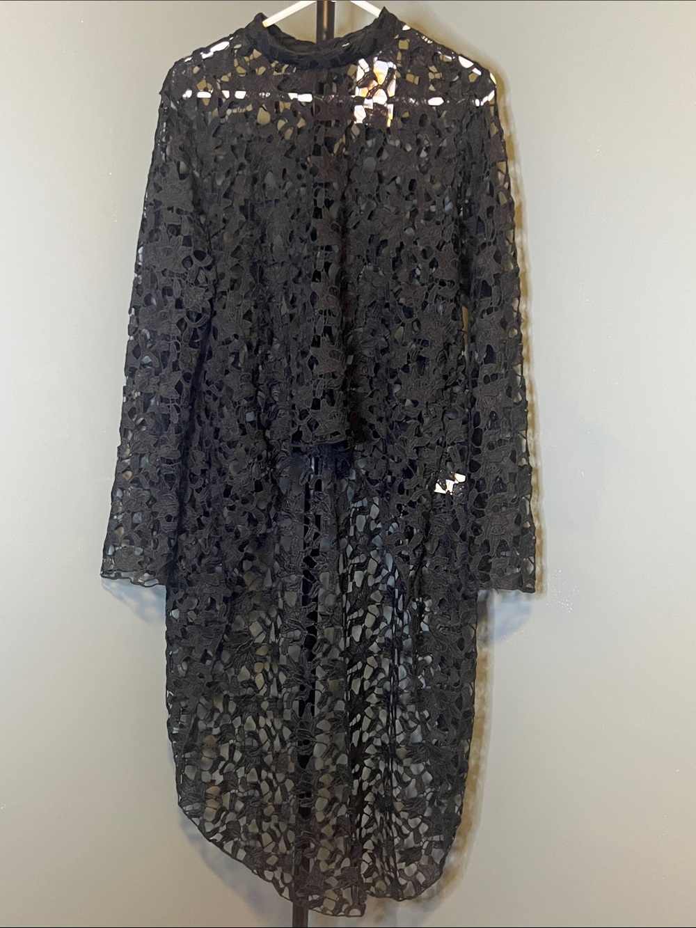 Elegant Black Lace High-Low Skirt